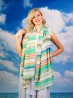 Multi-way Striped Patterned Chiffon Shawl W/ Button